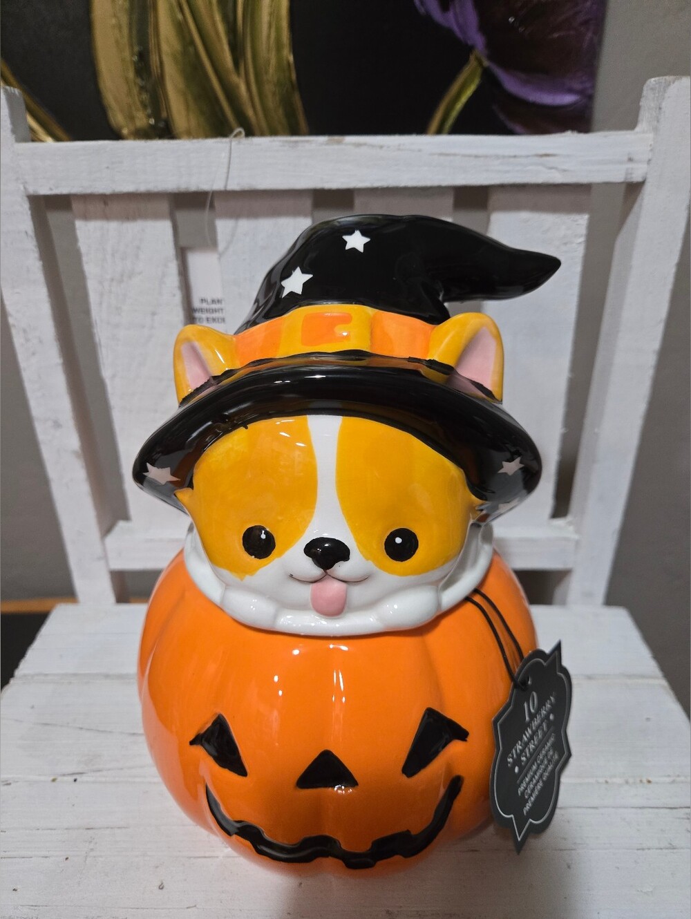 10 Strawberry Street Halloween Corgi Cookie Jar